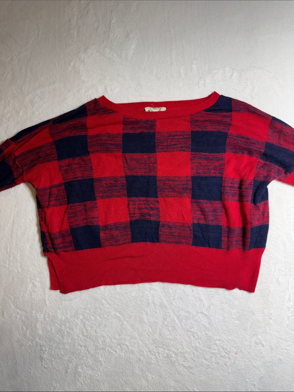 Denim & Supply Ralph Lauren Red and Navy Plaid Knit Pullover